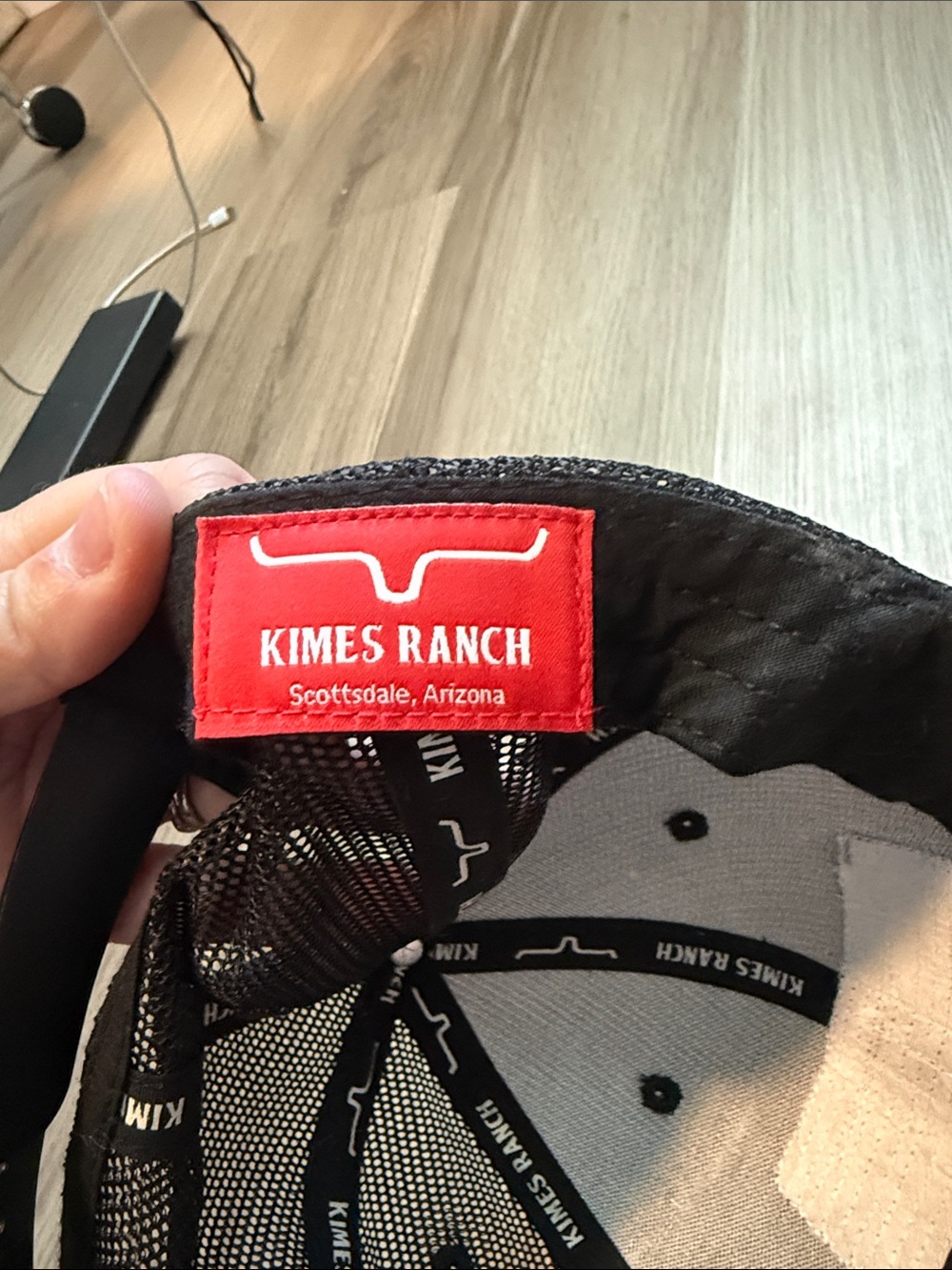 Black Trucker Cap with White Longhorn Patch - Kimes Ranch - Picture 3 of 3